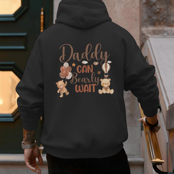 Daddy Can Bearly Wait Bear Gender Neutral Boy Baby Shower Men's Hoodie Back Print