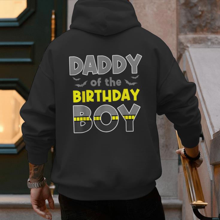 Daddy Of The Birthday Boy Bat Family Party Theme Boys Men's Hoodie Back Print