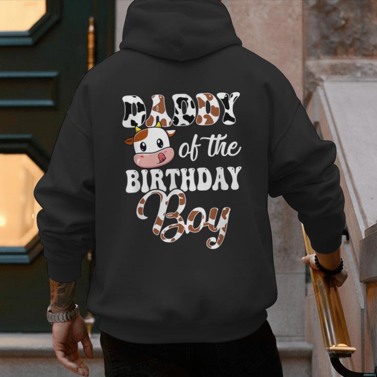 Daddy Of The Birthday Boy Cow Farm 1St Birthday Boy Men's Hoodie Back Print Daddy Of The Birthday Boy Cow Farm 1St Birthday Boy Men's Hoodie Back Print