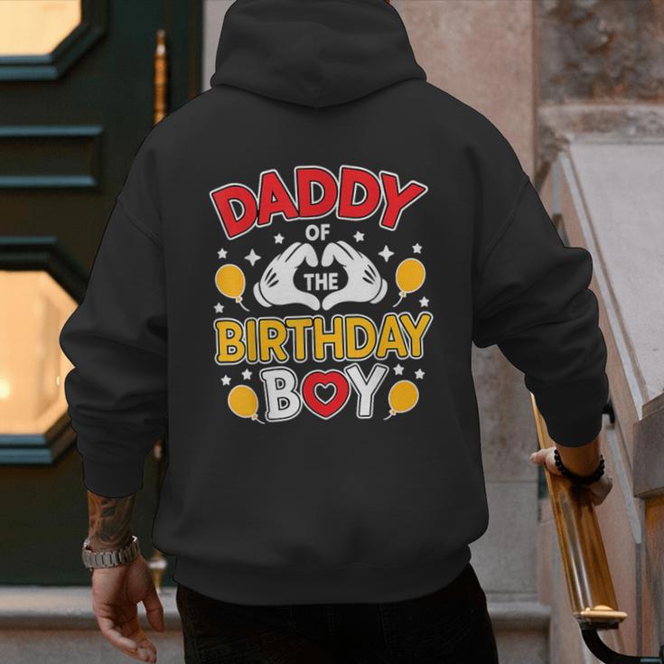 Daddy Of The Birthday Boy Shirt Matching Dad Son Family Bday Men's Hoodie Back Print