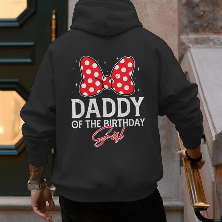 Daddy Of The Birthday Girl Cute Pink Bow Family Matching Men's Hoodie Back Print