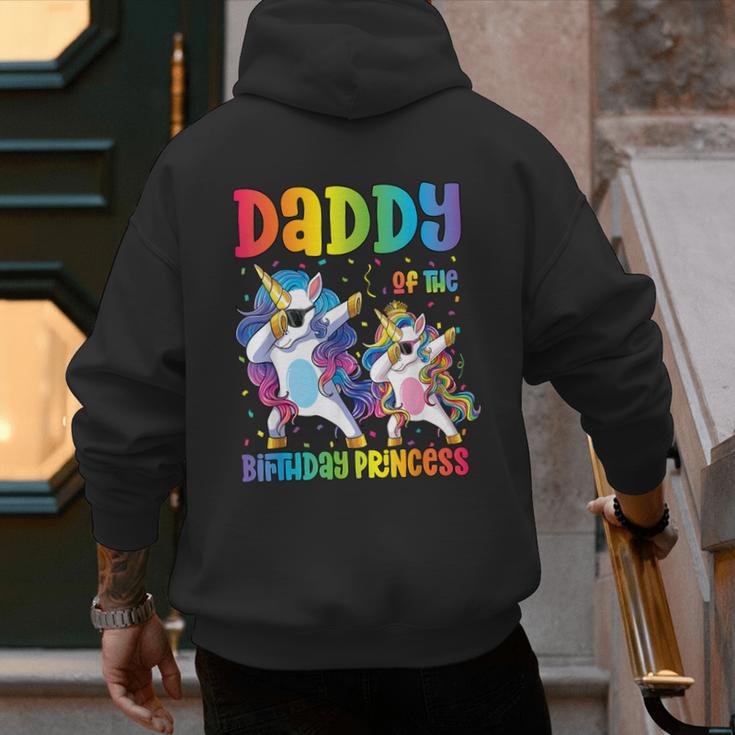 Daddy Of The Birthday Girl Dabbing Princess Unicorn Dad Men's Hoodie Back Print