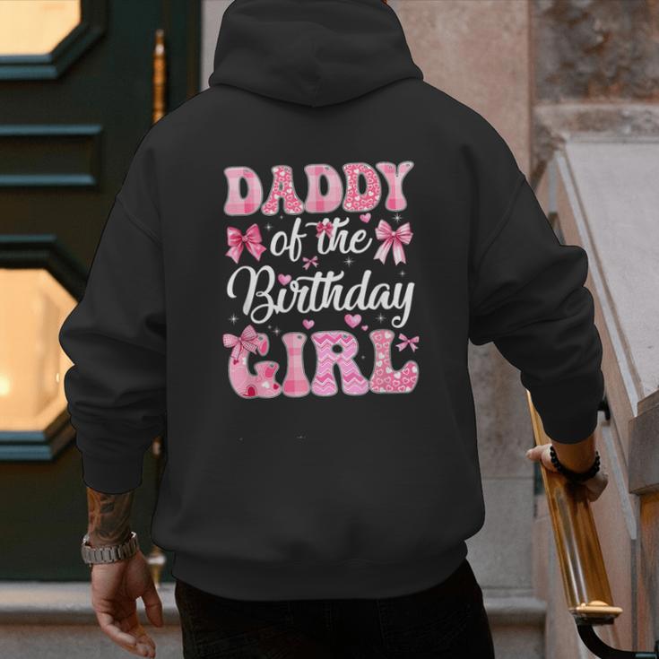 Daddy Of The Birthday Girl Family Pink Coquette Bow Men's Hoodie Back Print