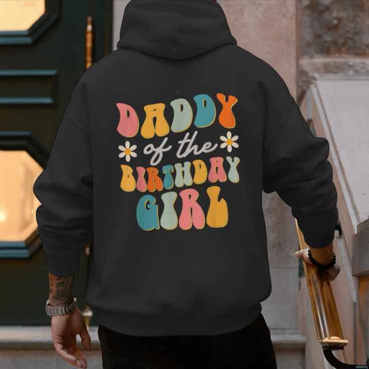 Daddy Of The Birthday Girl Groovy Themed Father Dad Men's Hoodie Back Print
