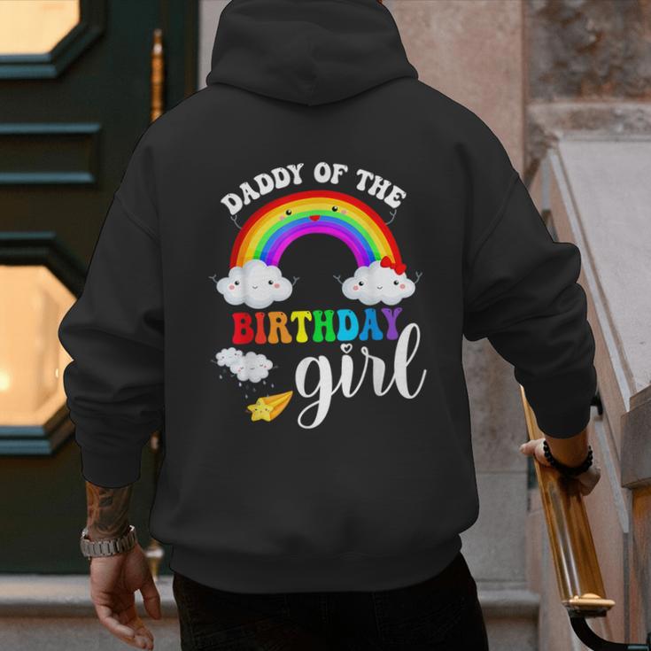 Daddy Of The Birthday Girl Rainbow B-Day Matching Family Men's Hoodie Back Print Daddy Of The Birthday Girl Rainbow B-Day Matching Family Men's Hoodie Back Print