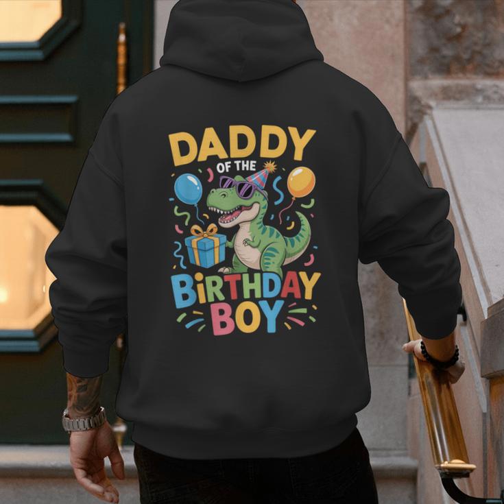 Daddy Of The Birthday Party Outfit Dinosaur Squad Dad Men's Hoodie Back Print