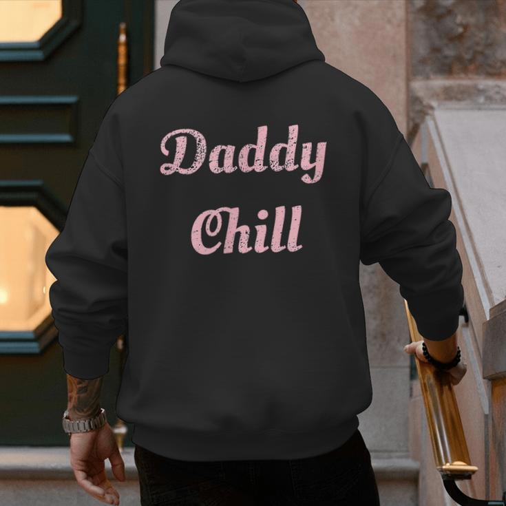 Daddy Chill Pink Distressed Men's Hoodie Back Print