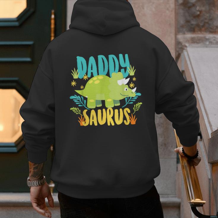 Daddy Dad Saurus Rex Dinosaur Dino For Father Men's Hoodie Back Print