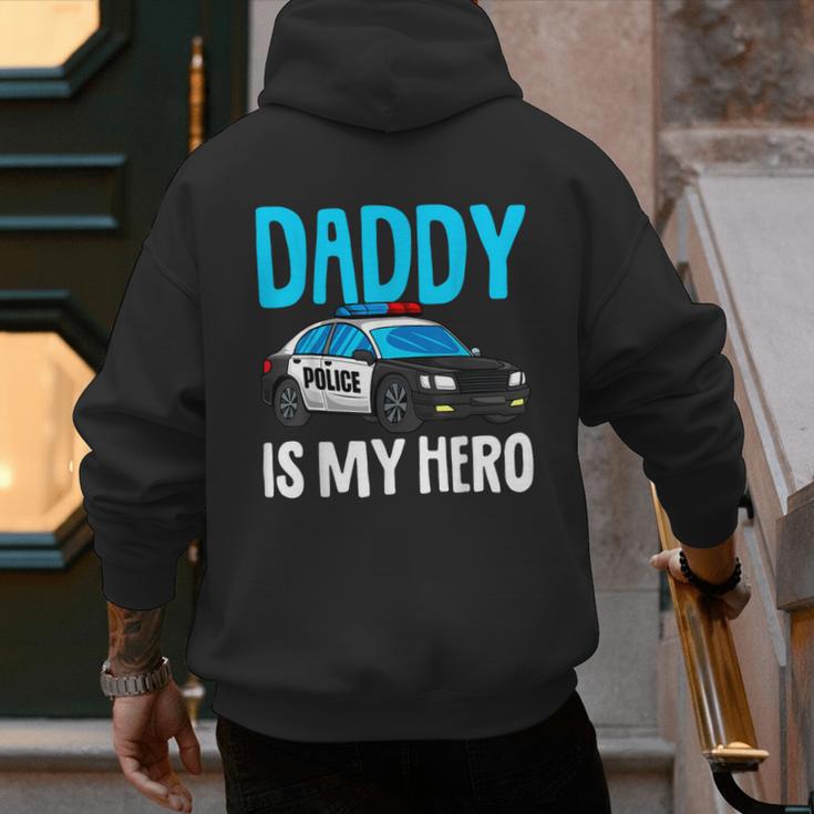 Daddy Is My Hero Police Toddler Police Officer Cop Boys Kids Men's Hoodie Back Print