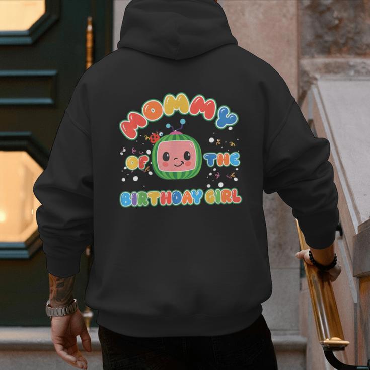 Daddy Mommy Of The Birthday Girl Melon Family Matching Men's Hoodie Back Print