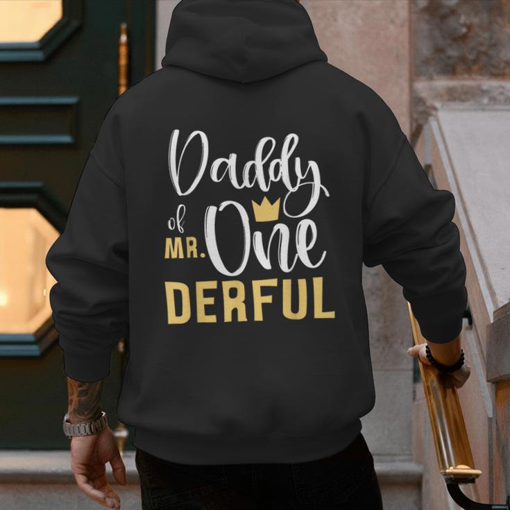Daddy Of Mr Onederful 1st Birthday First One-Derful Matching Men's Hoodie Back Print
