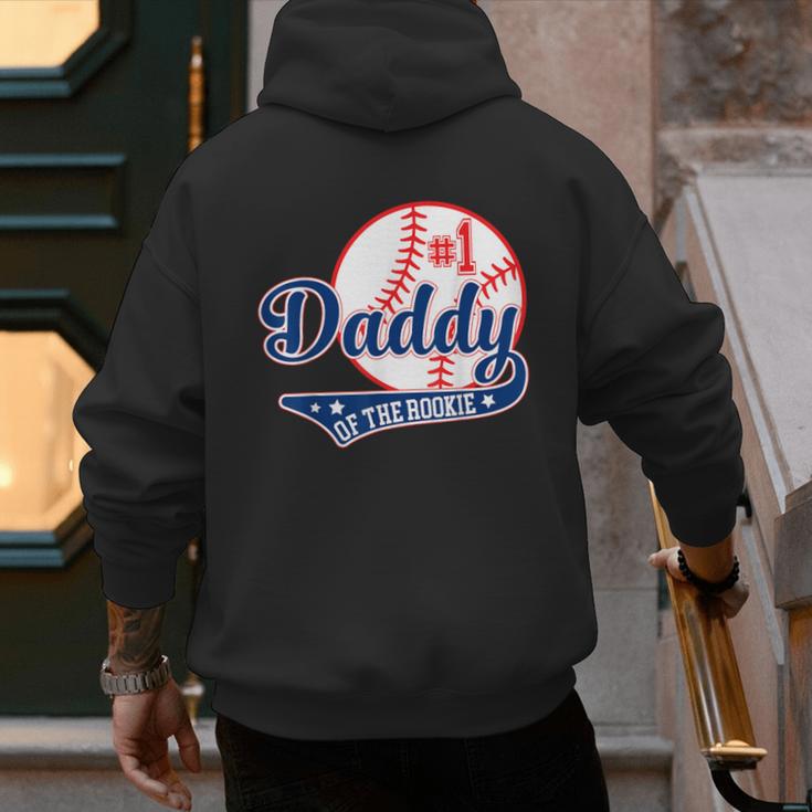 Daddy Of Rookie 1st Birthday Baseball Theme Matching Party Men's Hoodie Back Print Daddy Of Rookie 1st Birthday Baseball Theme Matching Party Men's Hoodie Back Print