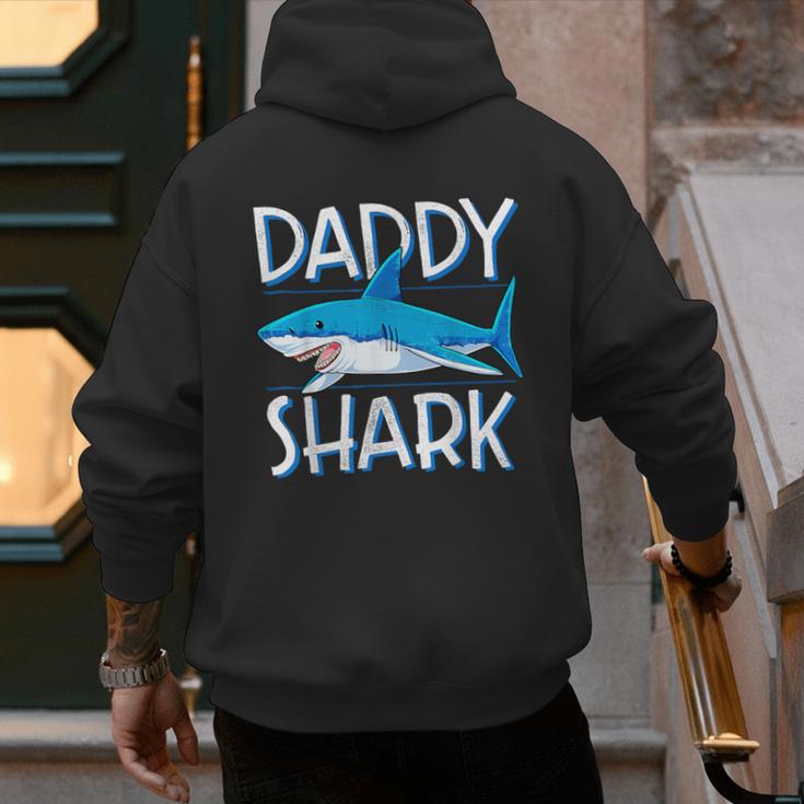Daddy SharkShirt Fathers Day Family Matching Dad Men's Hoodie Back Print