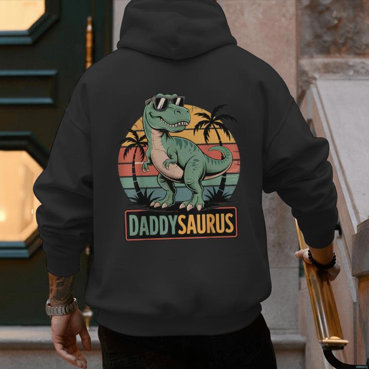 DaddysaurusRex Dinosaur Daddy Saurus Family Matching Dad Men's Hoodie Back Print