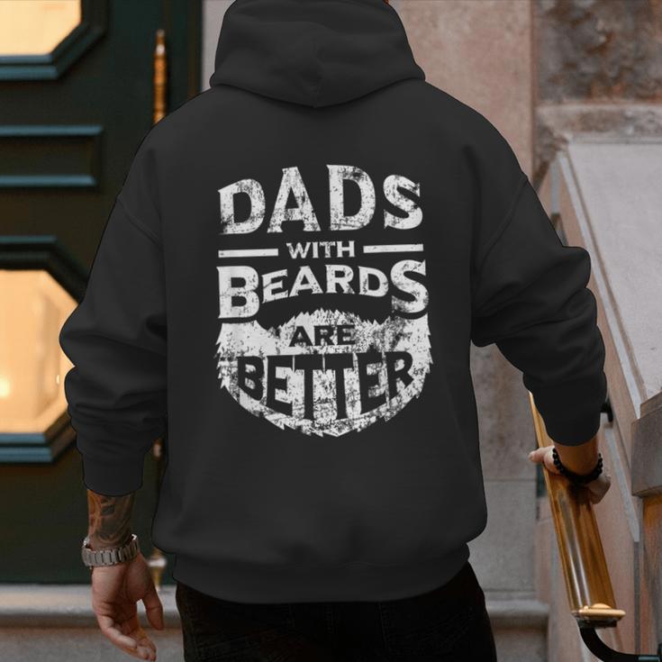 Dads With Beards Are Better Distressed Men's Hoodie Back Print