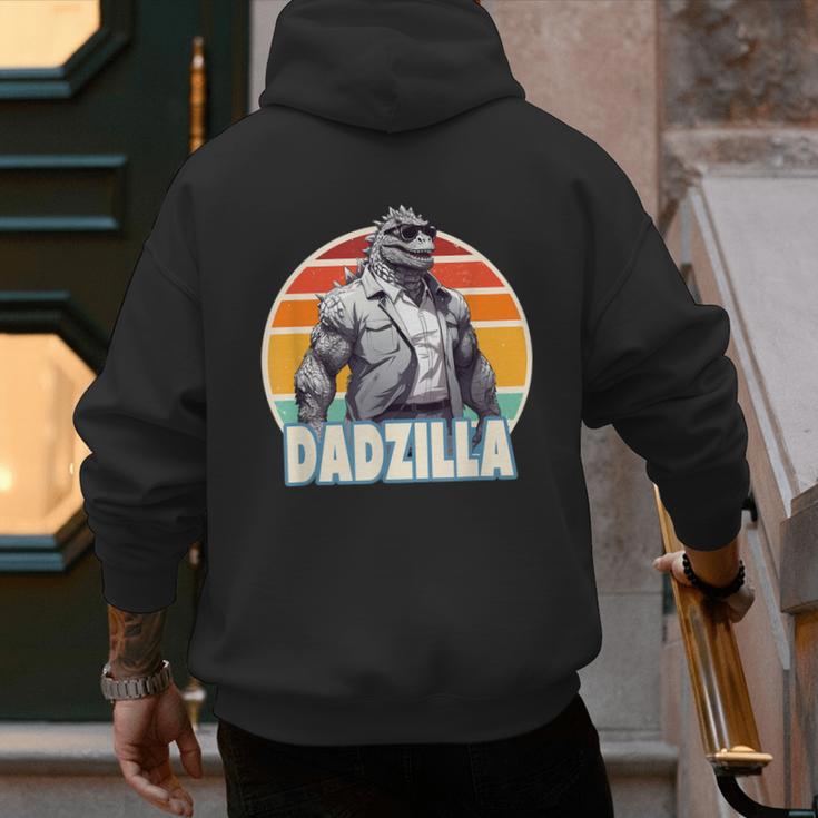 Dadzilla The Rad Dad Kaiju Vibes Men's Hoodie Back Print