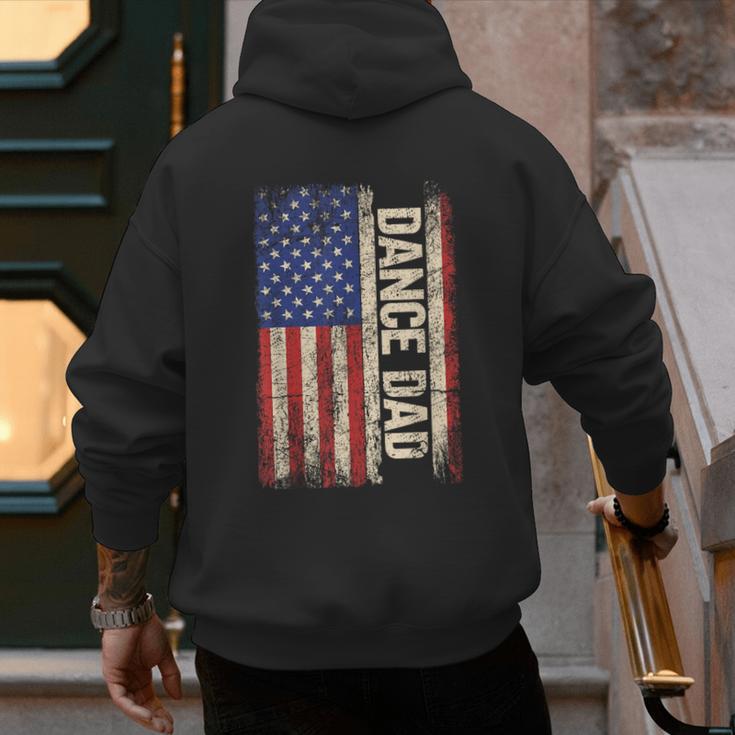 Dance Dad US American Flag Shirt Dancer Dancing Father Men Men's Hoodie Back Print