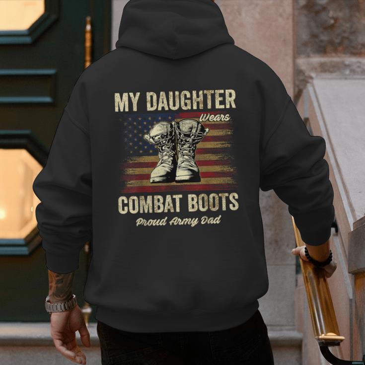 My Daughter Wears Combat Boots Proud Army Dad Veteran Day Men's Hoodie Back Print