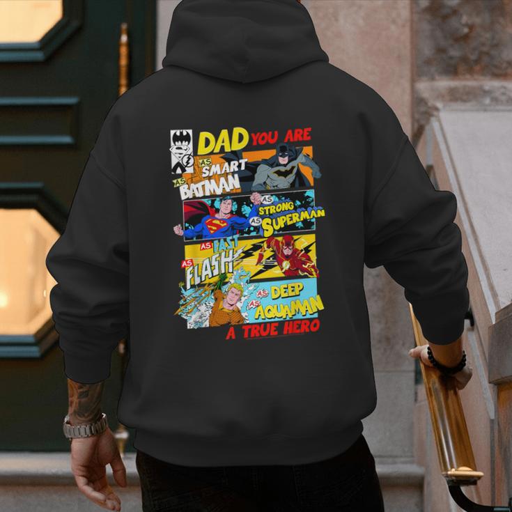 DC Comics Father's Day Justice League Dad Attributes Men's Hoodie Back Print