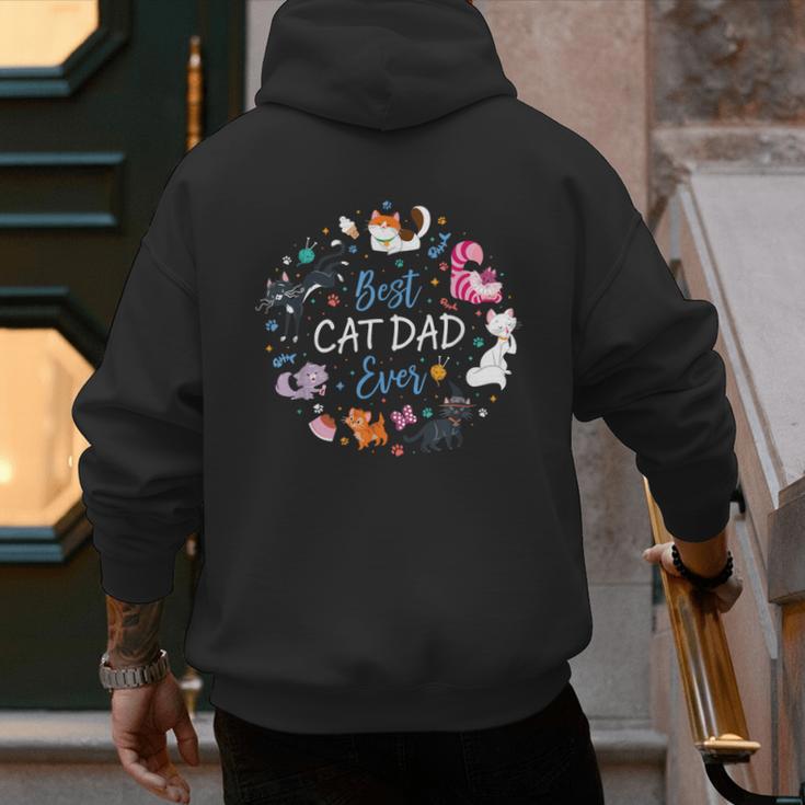 Disney Pet Parent Father’s Day Disney Cats Best Cat Dad Ever Men's Hoodie Back Print