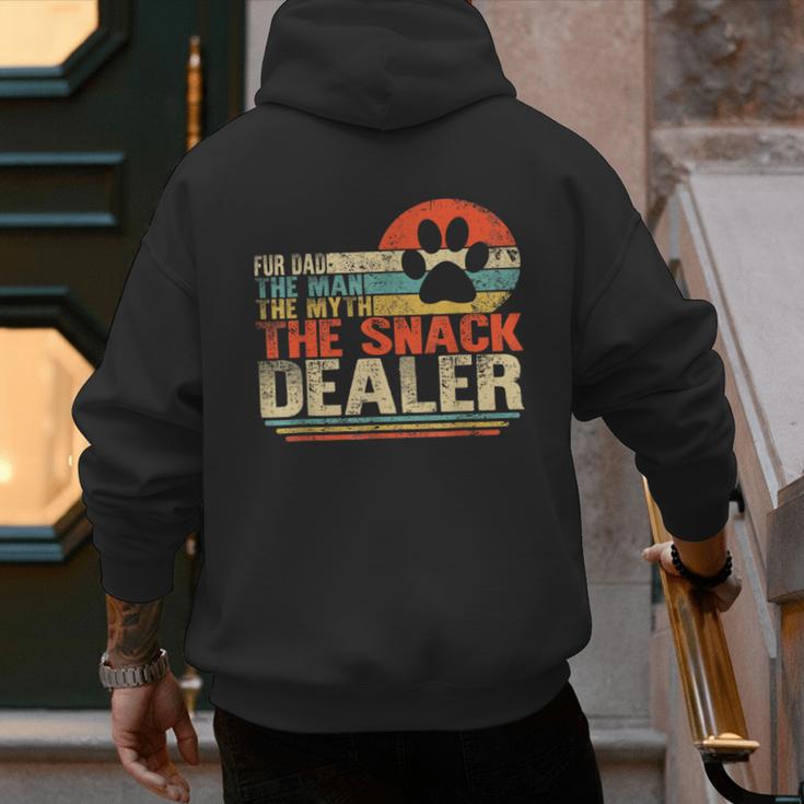 Dog Fathers Day Fur Dad The Man The Myth The Snack Dealer Men's Hoodie Back Print