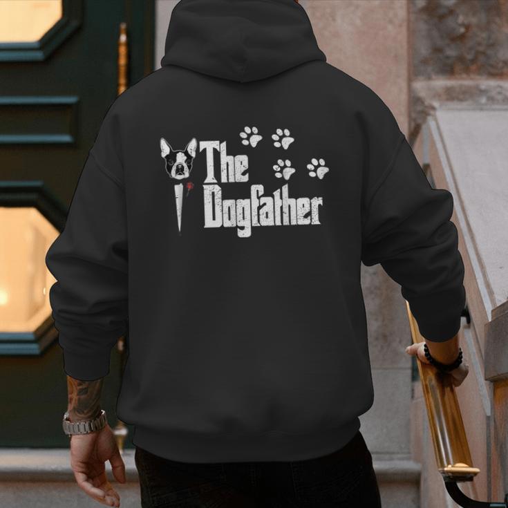 The Dogfather Boston Terrier Dog Dad Tshirt Idea Men's Hoodie Back Print The Dogfather Boston Terrier Dog Dad Tshirt Idea Men's Hoodie Back Print