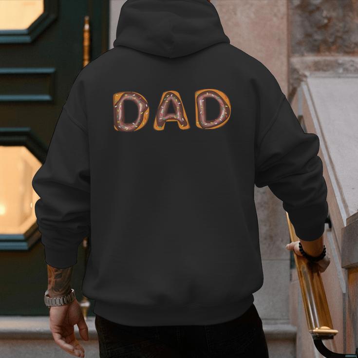 Donut Dad Donut Lover Father's Day For Dad Men's Hoodie Back Print