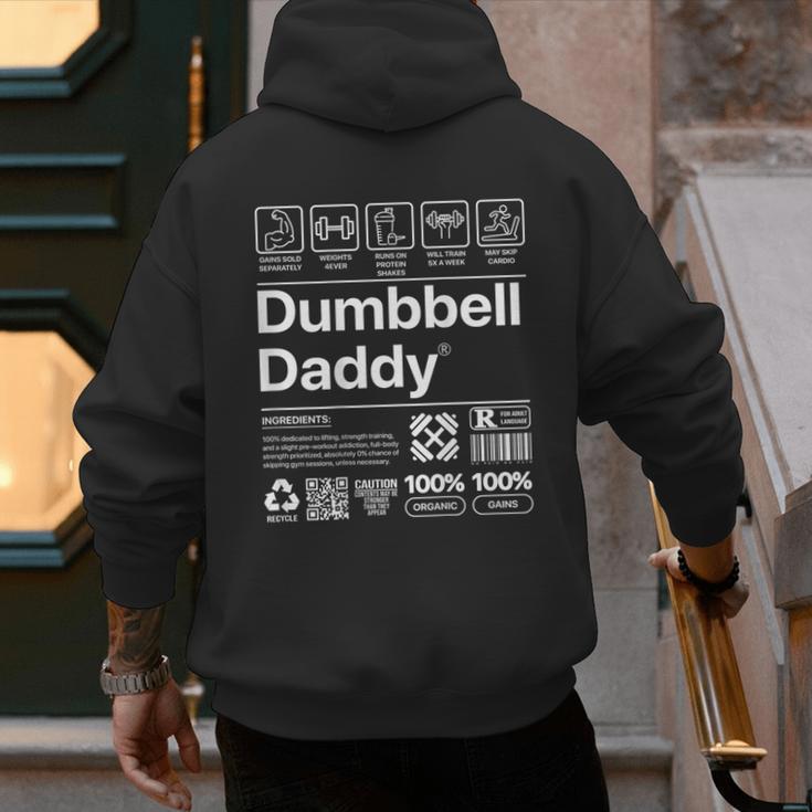 Dumbbell Daddy And Dad Gym Workout Father Men's Hoodie Back Print