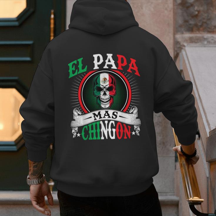 El Papa Mas Chingon Mexican Dad Husband Regalo Flag Men's Hoodie Back Print