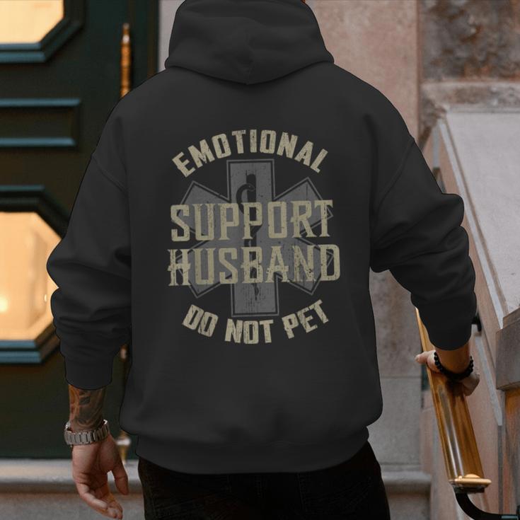 Emotional Support Husband Do Not Pet Dad For Men Men's Hoodie Back Print