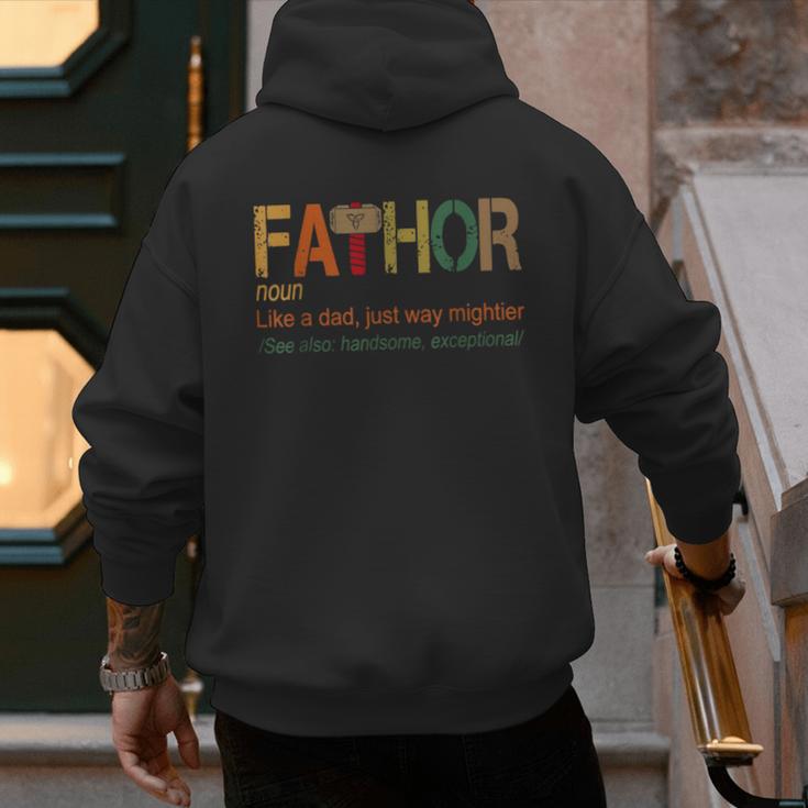 FA-Thor Like Dad Just Way Mightier Hero Fathers Day Small Men's Hoodie Back Print