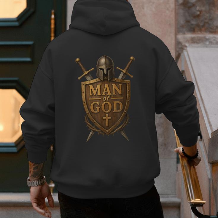 Faithful Warrior Man Of God Christian Men Knight Armor Dad Men's Hoodie Back Print