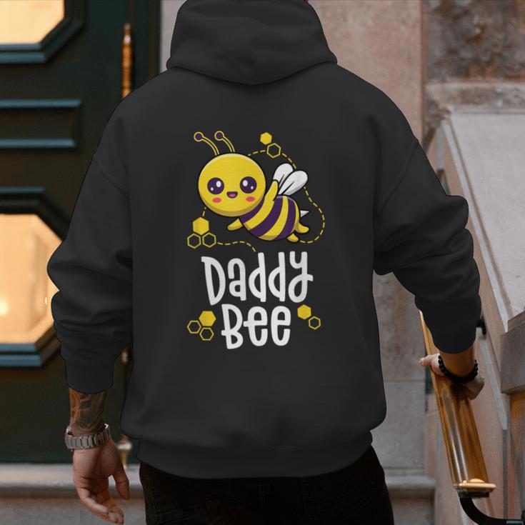 Family Bee Shirts Dad Daddy First Bee Day Outfit Birthday Men's Hoodie Back Print