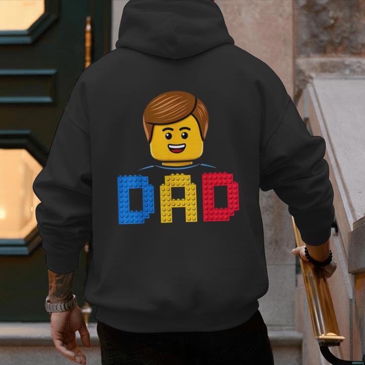 Family Dad Master Builder Building Bricks Blocks Fathers Day Men's Hoodie Back Print Family Dad Master Builder Building Bricks Blocks Fathers Day Men's Hoodie Back Print