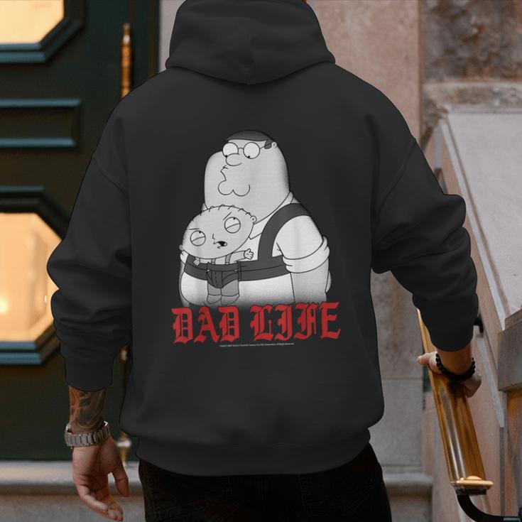 Family Guy Peter Stewie Dad Life Distressed Big Chest Logo Men's Hoodie Back Print