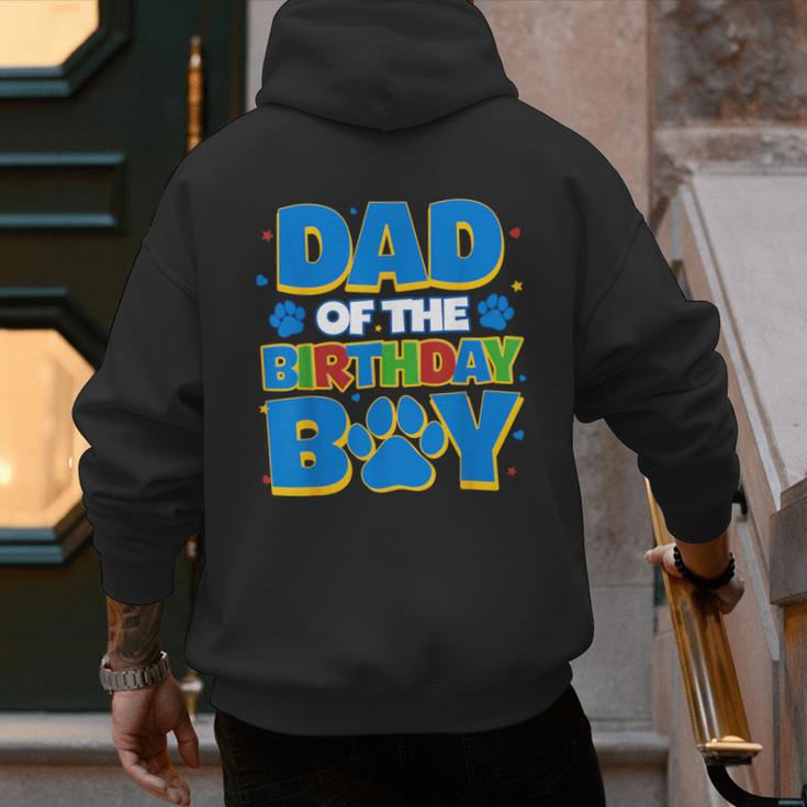 Family Matching Party Shirt Dad Of The Birthday Boy Men's Hoodie Back Print