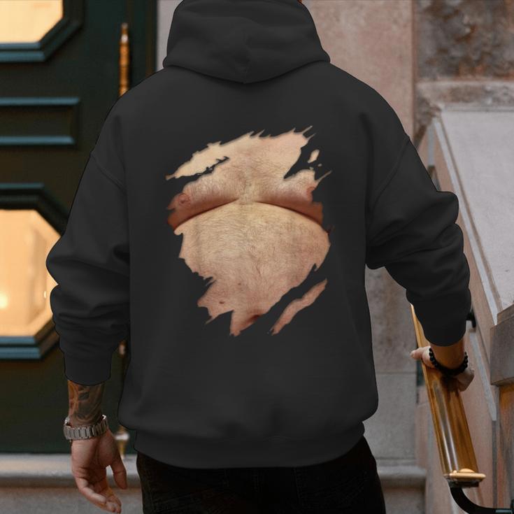 Fat Hairy Guy Big Stomach & Man Boobs Fat Dad BOD Men's Hoodie Back Print Fat Hairy Guy Big Stomach & Man Boobs Fat Dad BOD Men's Hoodie Back Print