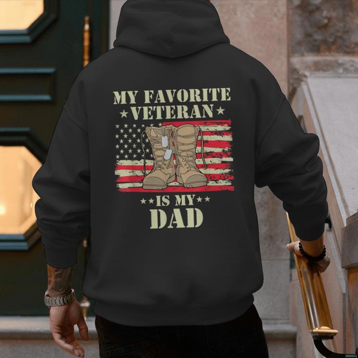 Father Veterans Day My Favorite Veteran Is My Dad Proud Kids Men's Hoodie Back Print