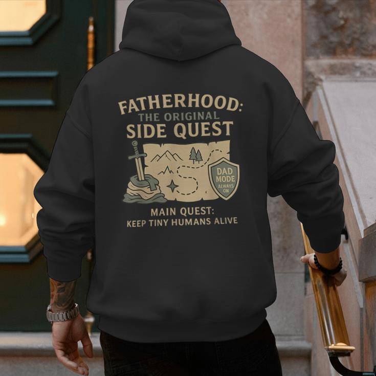 Fatherhood The Original Side Quest Dad Mode Men's Hoodie Back Print