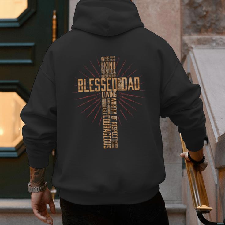 Father's Day For Dad Husband Blessed Dad Christian Men's Hoodie Back Print