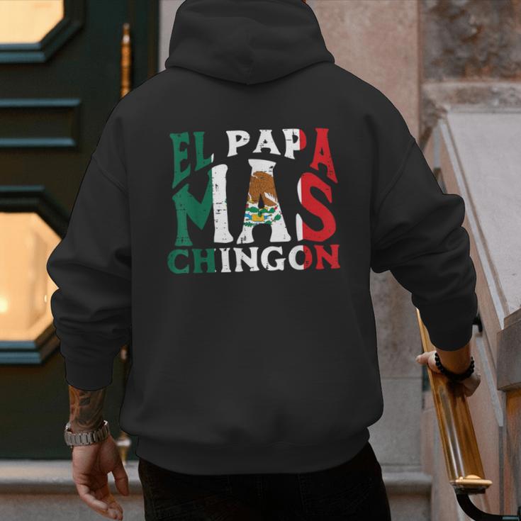 Fathers Day El Papa Mas Chingon Mexican Dad Spanish Men's Hoodie Back Print