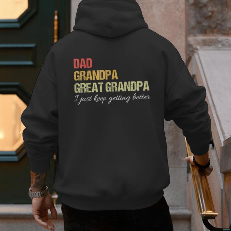 Fathers Day From Wife Son Kids Dad Grandpa Great Grandpa Men's Hoodie Back Print