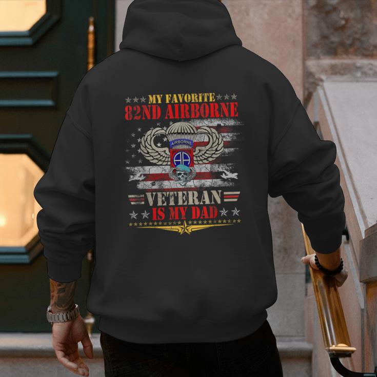 My Favorite 82nd Airborne Is My Dad Veteran Father's Day Men's Hoodie Back Print