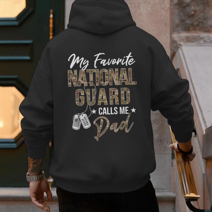 My Favorite National Guard Calls Me Dad Military Family Men's Hoodie Back Print