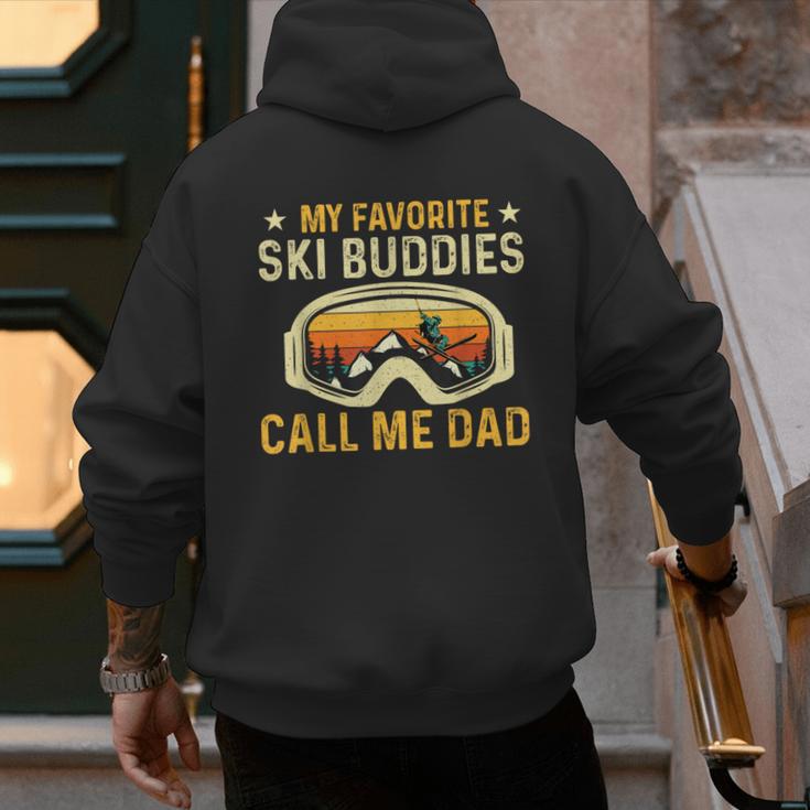 My Favorite Ski Buddies Call Me Dad Skier Skiing Lover Men's Hoodie Back Print