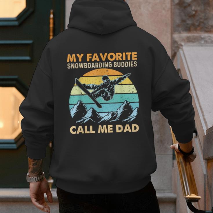 My Favorite Snowboarding Buddies Call Me Dad Snowboarder Men's Hoodie Back Print