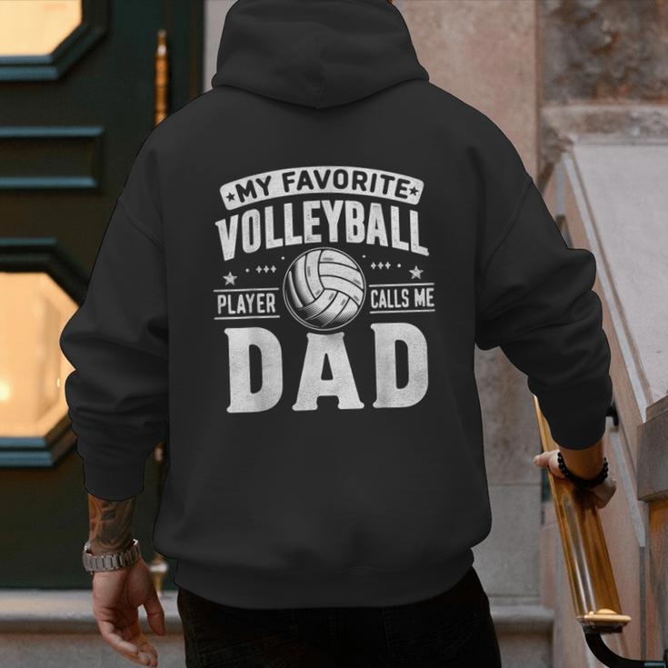 My Favorite Volleyball Player Calls Me Dad Fathers Day Sport Men's Hoodie Back Print