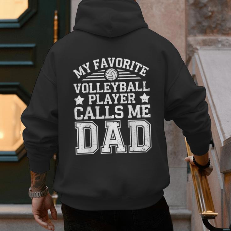 My Favorite Volleyball Player Calls Me Dad Shirt Fathers Day Men's Hoodie Back Print