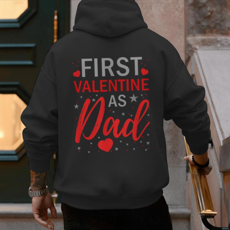 My First Valentine As Dad 2025 For a Proud New Father Men's Hoodie Back Print