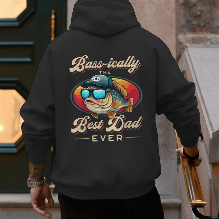 Fishing Father's Day Dad Fisherman Birthday Graphic Men's Hoodie Back Print